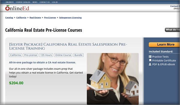 OnlineEd real estate school in California