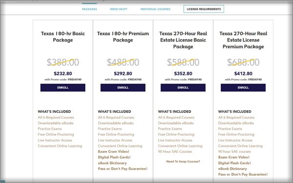 Texas Course Pricing