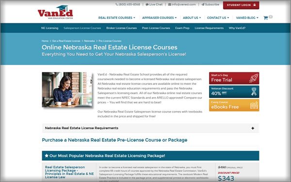 VanEd Real Estate School Nebraska Course