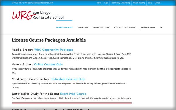 San Diego Real Estate School courses